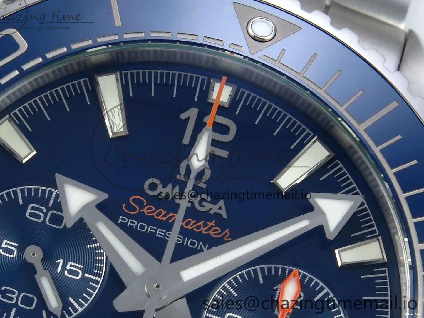 0501 Planet Ocean Master Chronometer 600M 45.5mm SS SCF 1:1 Best Edition Blue Bezel Blue Dial on SS Bracelet A9900 Super Clone Lightweight 7676